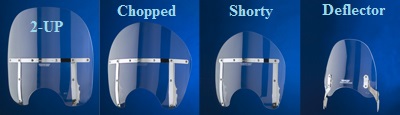 SwitchBlade® Chopped™, УЗКОЕ ветровое стекло на вилку 49мм (тонировка 38%). Крепеж отдельно.