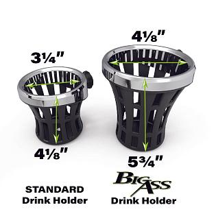(Хром) Держатель для напитков для комфорта пассажира Standard или Big Ass® для H-D Touring (комплект с крепежом)