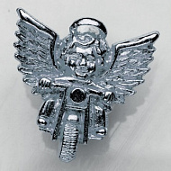Значок Ангел на мотоцикле, 20мм * 22мм, серебро