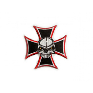 Нашивка "Мальтийский крест с черепом Skull Cross" размеры 6,5см*6,5см, с термоклеем