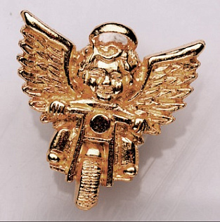 Значок Ангел на мотоцикле, 20мм * 22мм, золото