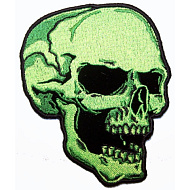 Нашивка "Зеленый череп" 10см*8,5см, с термоклеем