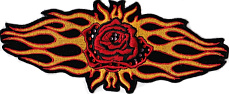 Нашивка со стразами "Розы и пламя", размеры 26см*11см, с термоклеем