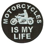 Нашивка (шеврон) Мотоциклы моя жизнь (8.0 х 8.0 см)
