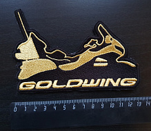 Нашивка (шеврон) GOLDWING (контур золото на черном), 13см*8см