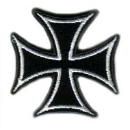 Нашивка "Мальтийский крест" размеры 7,5см*7,5см, с термоклеем