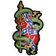 Нашивка "Флаг Конфедерации и змея", с термоклеем