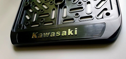 Рамка для номера MOTO KAWASAKI, 190мм*145мм (новый формат)