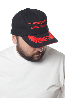 Кепка с вышитым козырьком и логотипом Goldwing, красная вышивка