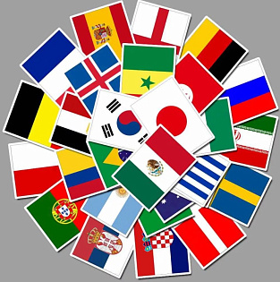 Наклейки - Флаги различных стран, 60х85мм